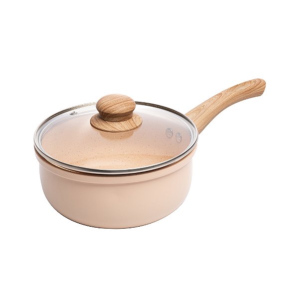 PANELA DE INDUÇÃO EM ALUMÍNIO COM REVESTIMENTO CERÂMICA 18CM - LYOR