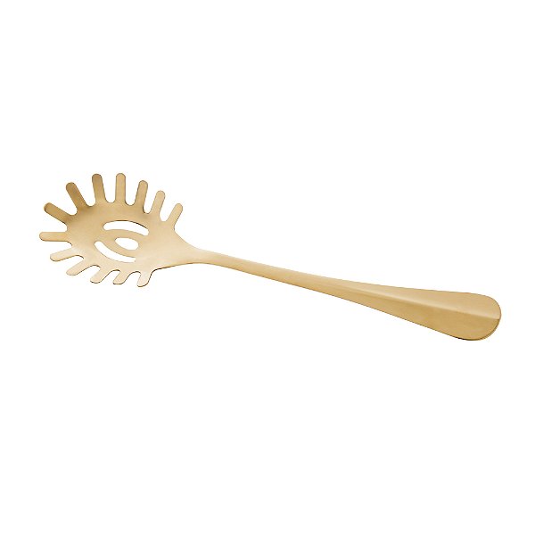 PEGADOR AÇO INOX PARA MACARRÃO DOURADO 27,5CM - LYOR