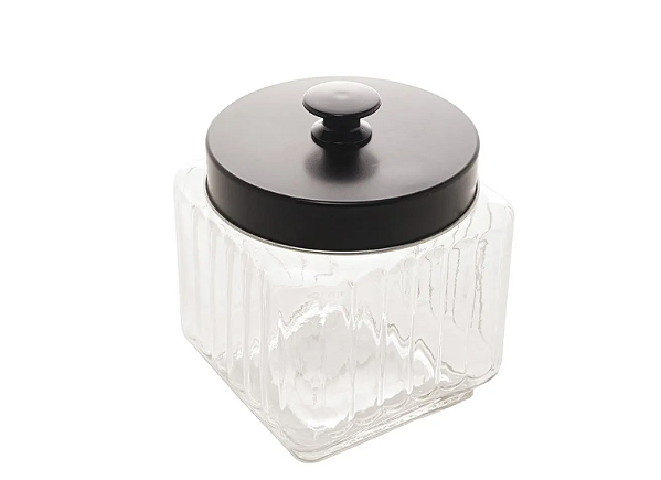 POTE DE VIDRO COM TAMPA DE METAL 1,2L - LYOR