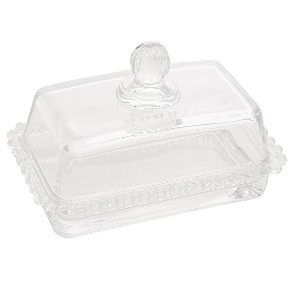MANTEIGUEIRA DE CRISTAL PEARL COM TAMPA 17x10CM - WOLFF