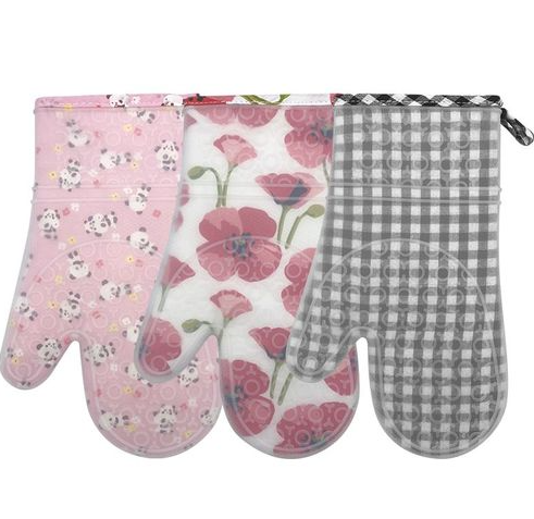 LUVA PARA COZINHA DE TECIDO COM REVESTIMENTO DE SILICONE 30X19CM - CLINK