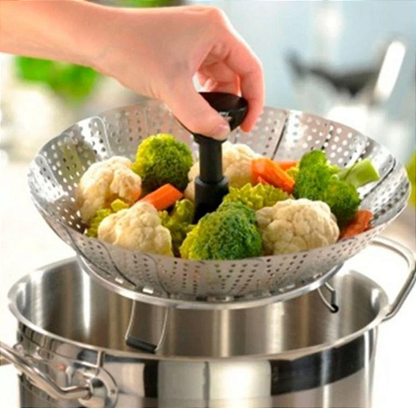 CESTO DE COZIMENTO A VAPOR DE AÇO INOX 26X17CM - CLINK