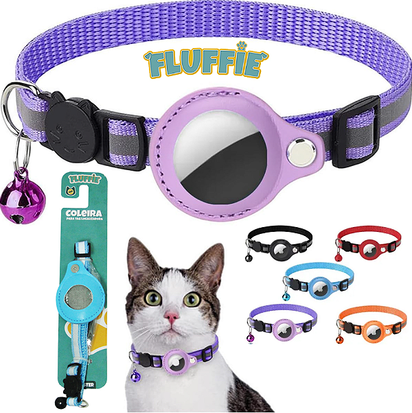 COLEIRA DE POLIÉSTER PARA TAG LOCALIZADORA GATOS COM GUIZO 33X4,5CM - C3B