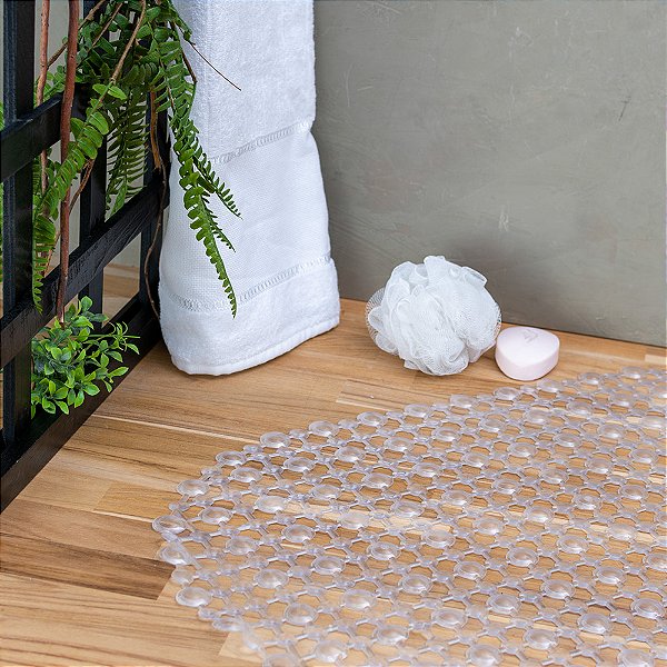 TAPETE PARA BANHEIRO DE PVC COM ANTIDERRAPANTE 63x35cm - LYOR