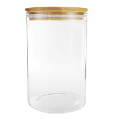 POTE HERMÉTICO DE VIDRO COM TAMPA EM BAMBU 1,5L - TOP ÚTIL