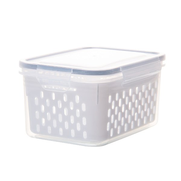POTE HERMETICO COM  CESTO ESCORREDOR BRANCO 1,6L - LYOR