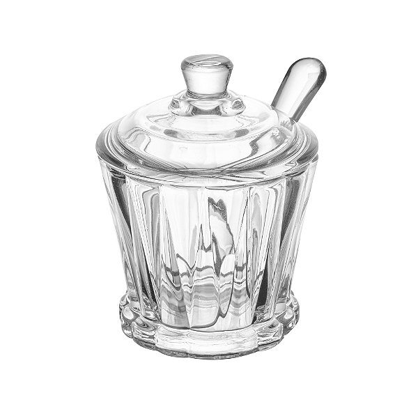 ACUCAREIRO DE CRISTAL COM TAMPA E COLHER RADIAL - LYOR