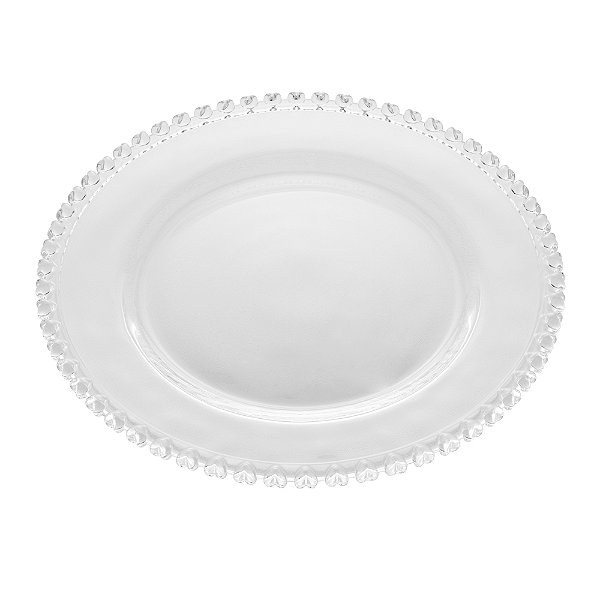 PRATO RASO DE CRISTAL DE CHUMBO CORAÇÃO - LYOR