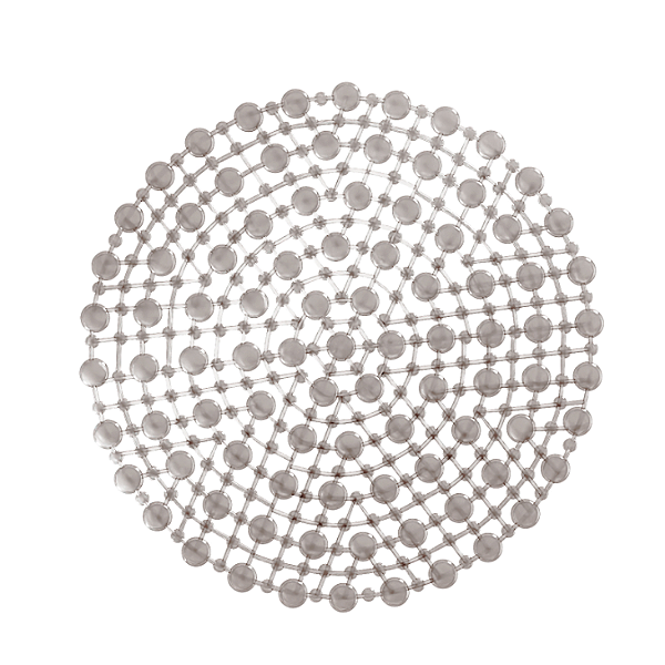 TAPETE REDONDO DE PVC COM ANTIDERRAPANTE PARA BANHEIRO CINZA 45CMX45CM- LYOR