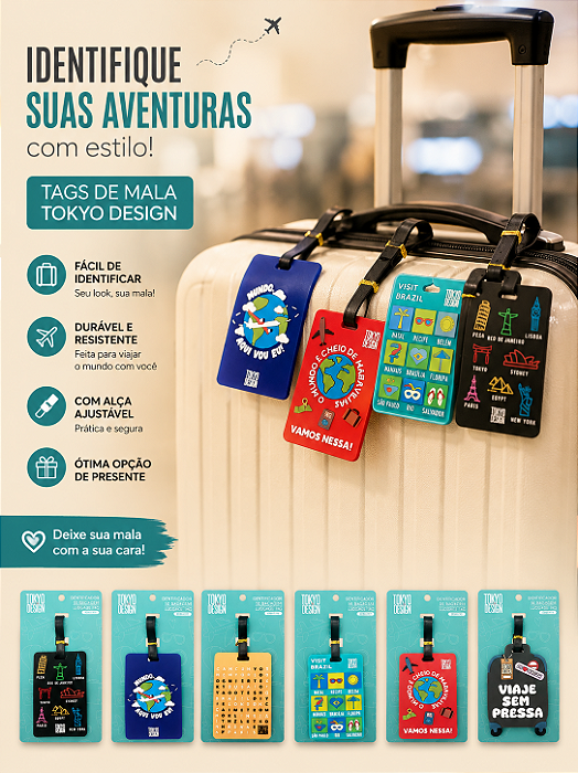 TAG MALA IDENTIFICADOR DE BAGAGEM LUGGAGE - TOKYO DESIGN
