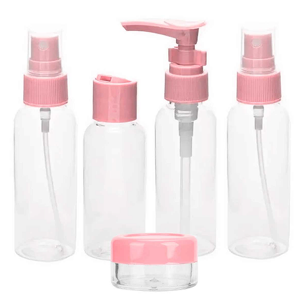 KIT VIAGEM COM 5 PEÇAS + NECESSAIRE PORTA SHAMPOO PORTA SABONETE - TOP ÚTIL