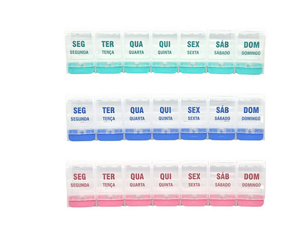 PORTA COMPRIMIDOS ORGANIZADOR SEMANAL 7 COMPARTIMENTOS 22X5CM - TOKYO DESIGN