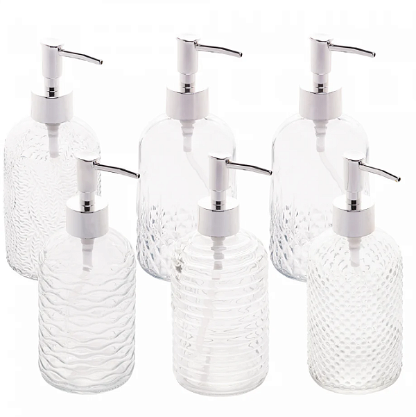 PORTA SABONETE LÍQUIDO DE VIDRO ESTAMPAS SORTIDAS 380ML - LYOR