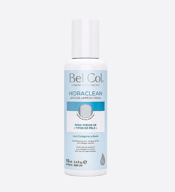 Bel Col  - Hidraclean - leite de limpeza com colageno e aveia - 100ml