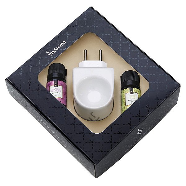 Via Aroma - Kit Presente Aromatizador Elétrico Original Capim Limão e Lavanda Francesa