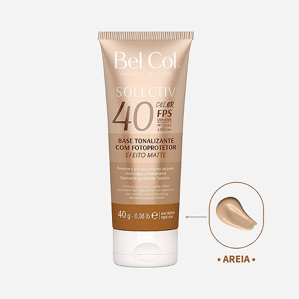 Bel Col - Solectiv Color Tonalizante facial multifuncional com FPS 40 - AREIA