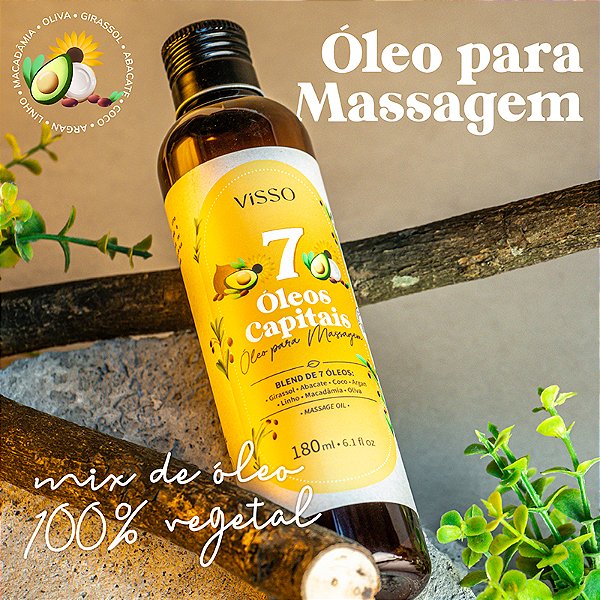 Visso Natural - Óleo para massagem 7 Óleos Capitais - 180ml