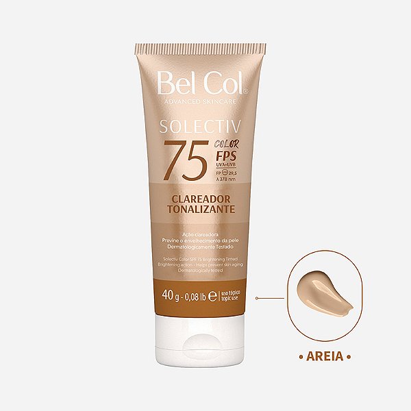 Bel Col - Solectiv Color Clareador FPS 75 Areia – 40g