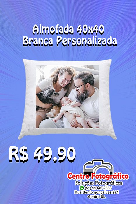 almofada 40x40 personalizada