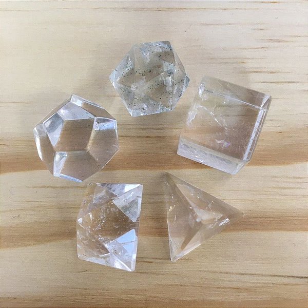 Kit Sólidos Geométricos Quartzo Transparente (1,6 cm)