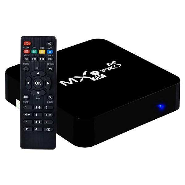 TV Box MX9 PRO 5G 8K Wi-Fi com 128GB + 8GB RAM Bivolt Tvbox - Preto