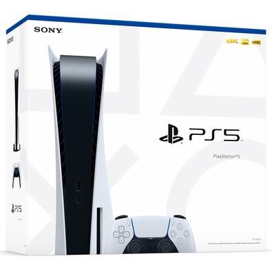 Console Sony PS5 Playstation 5 Com Leitor Blu-Ray 825GB SSD / 8K / Bivolt - Branco (CFI-1115B)