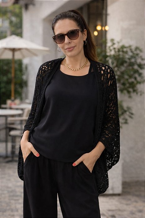 Kimono ponto crochê