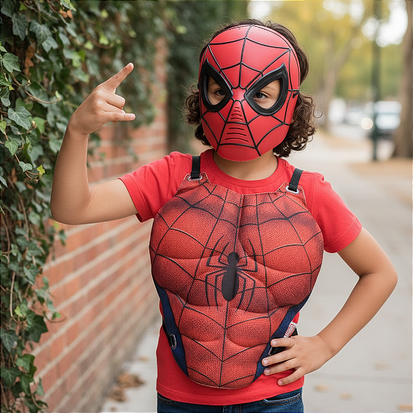 Kit Peitoral Com Máscara Spider Man