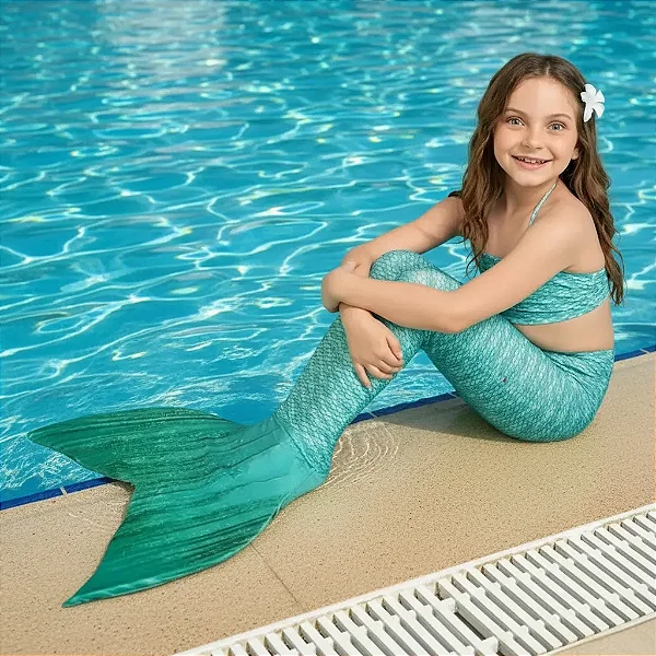 Cauda De Sereia Completa p/ Nadar + Nadadeira Sapatinho Dany