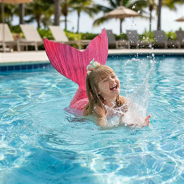 Cauda De Sereia Completa Nadar + Nadadeira Sapatinho Isadora