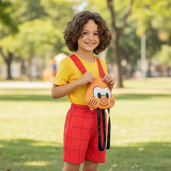 Fantasia Cascão Turma Da Mônica Infantil Mochila Chovinista
