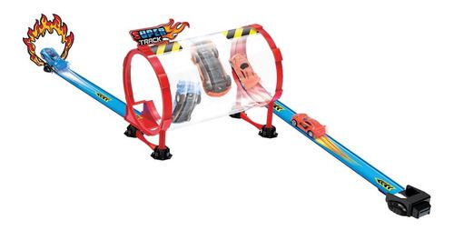 Pista de Carrinhos Super Duplo Looping 360 com Luz e 2 Carrinhos e