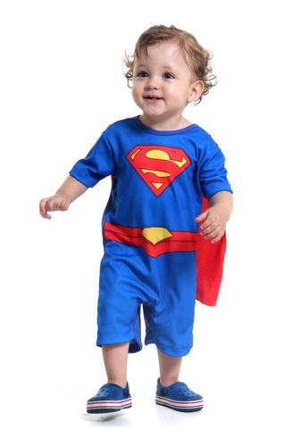 Fantasia Bebe Superman Heroi Macacao Super Homem Infantil - I Love Novidades