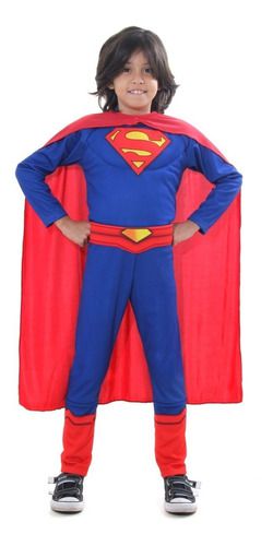 Fantasia Super Homem Infantil Longa Liga Da Justiça Superman