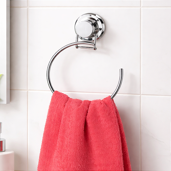 Toalheiro De Argola Suporte Toalha De Rosto Banheiro Ventosa