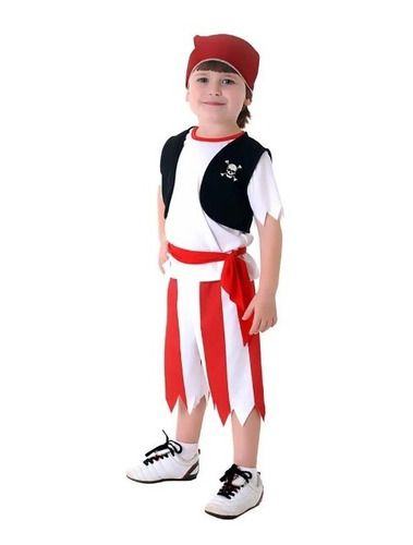 Fantasia De Pirata Bebê Com Bandana Colete Bermuda Infantil