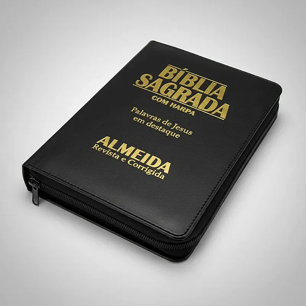 Bíblia Sagrada Almeida Revista E Corrigida C/zíper 19x14cm