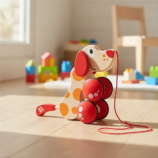 Cachorrinho De Madeira Hape Infantil De Andar E Puxar