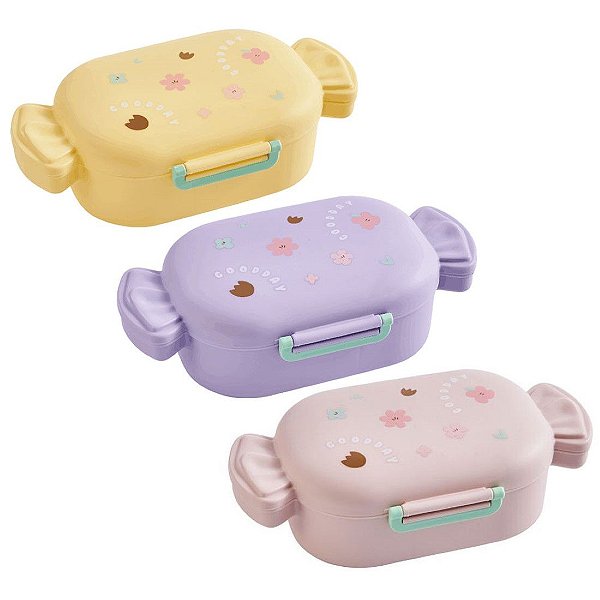 Marmita Lancheira Bala Infantil Com Divisoria Garfo E Colher