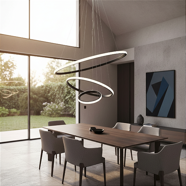 Lustre Luminária De Teto 3 Led Casa Decoração Luz Lampada