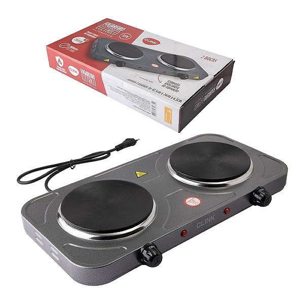 Fogareiro Duas Bocas Elétrico Portátil De Mesa 110v Ou 220v