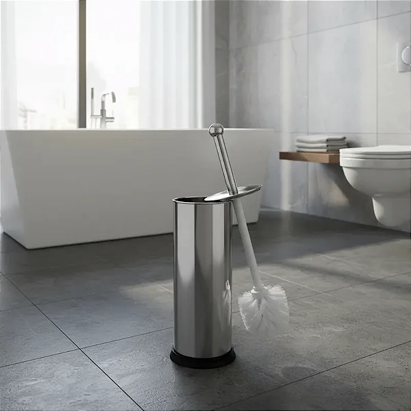 Escova De Limpar Vaso Sanitário Suporte Aço Inox Sanitária