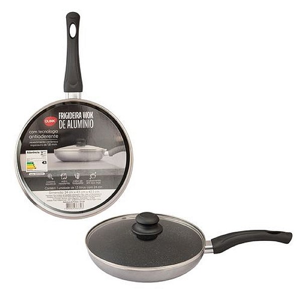 Frigideira Wok De Aluminio Com Tecnologia Antiaderente 1,5l