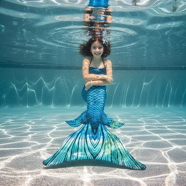 Cauda Sereia Completa Confortável p/ Nadar Nadadeira Alice