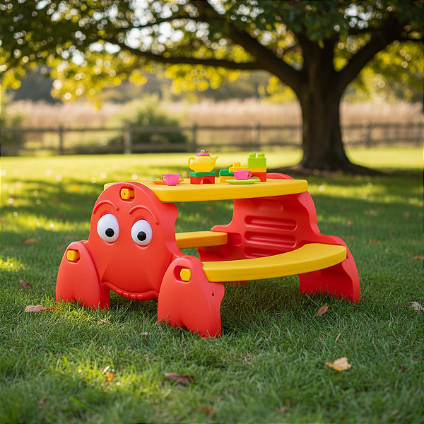 Mesinha Infantil Sirizinho Xalingo Com Bancos Acoplados