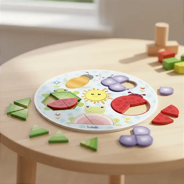 Quebra Cabeca Progressivo Infantil Jardim Animais Formas Educativo