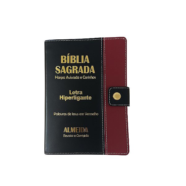 Bíblia Sagrada Letra Hipergigante Harpa c/Caneta Preta Vinho