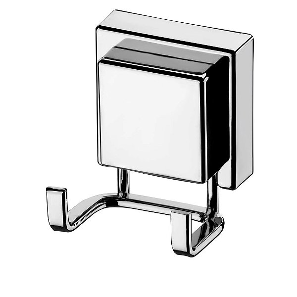 Gancho Duplo Suporte Multiuso Com Ventosa Cromado Banheiro