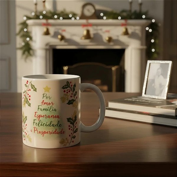 Caneca Ceramica Celebração Festa Natal E Ano Novo Decoração