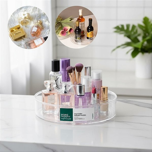 Organizador Redondo Giratório Bancada Cozinha Banheiro 24cm